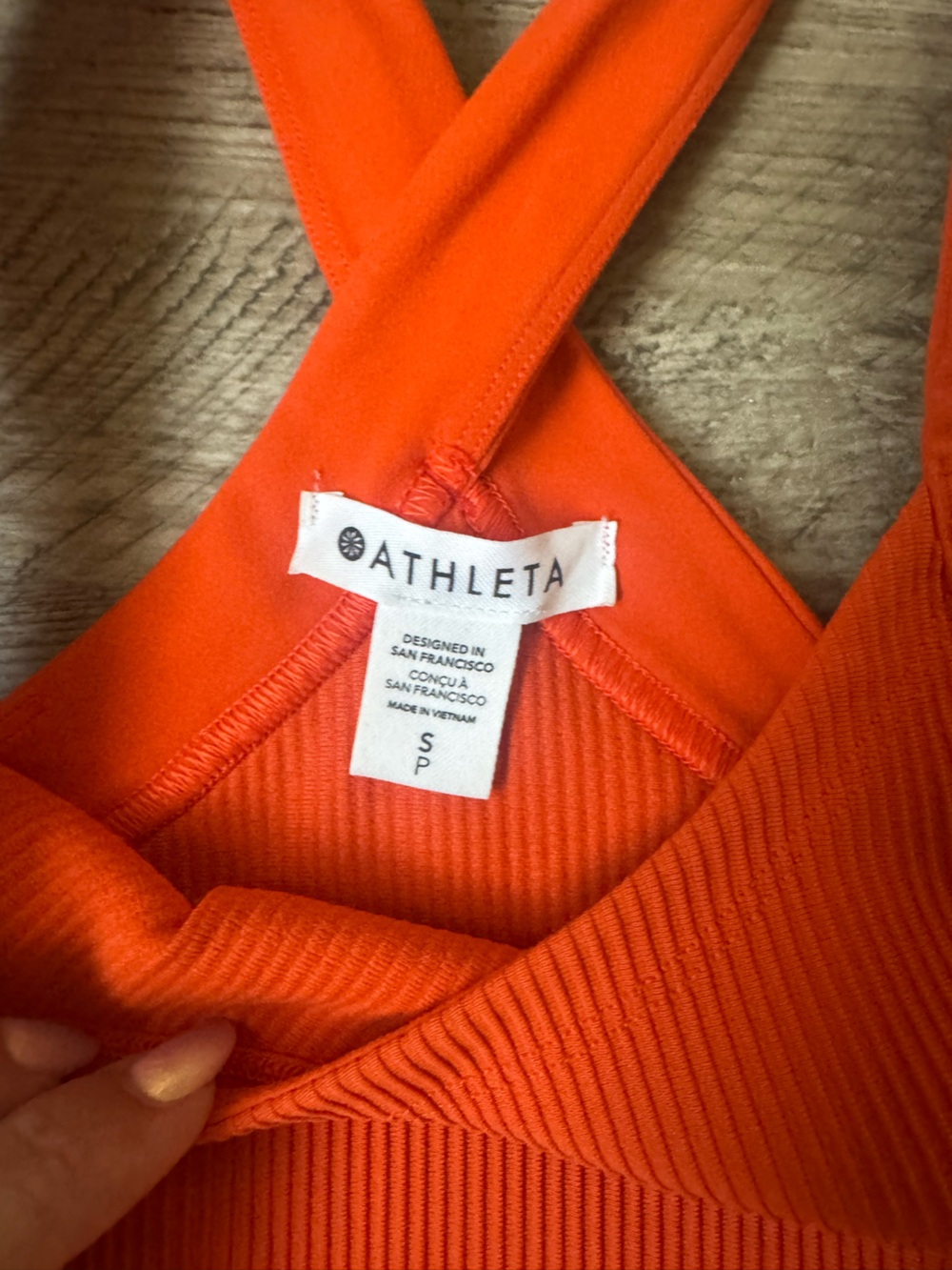 Athleta Orange Ribbed Racerback Tank - Picture 2 of 3